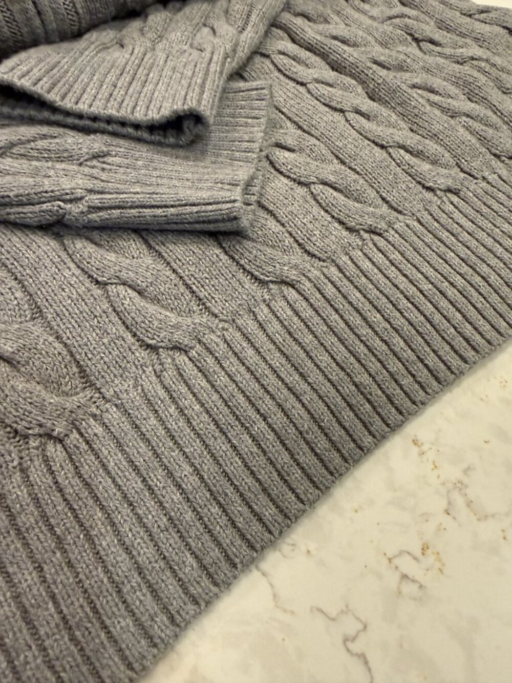 Mens Polo Ralph Lauren Cable-Knit Quarter-Zip Sweater SZ XXL - Picture 6 of 9